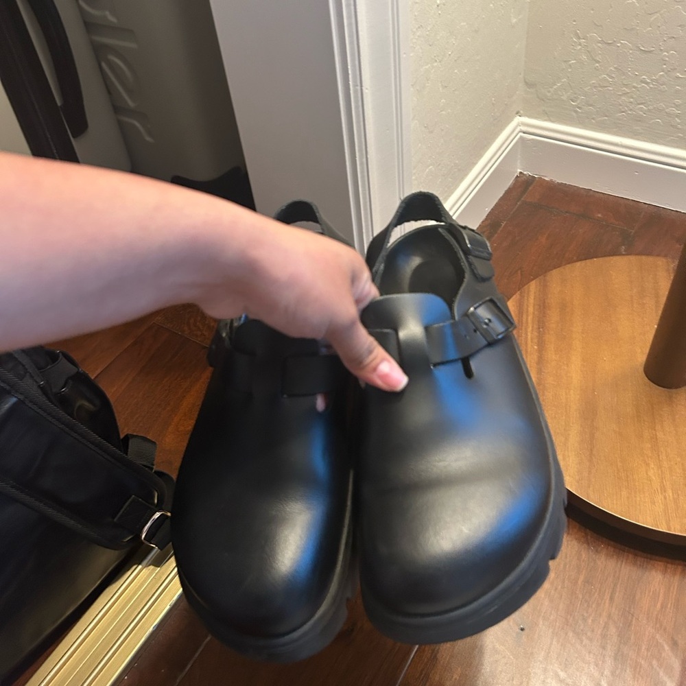 Birkenstock Black Buckle Shoes